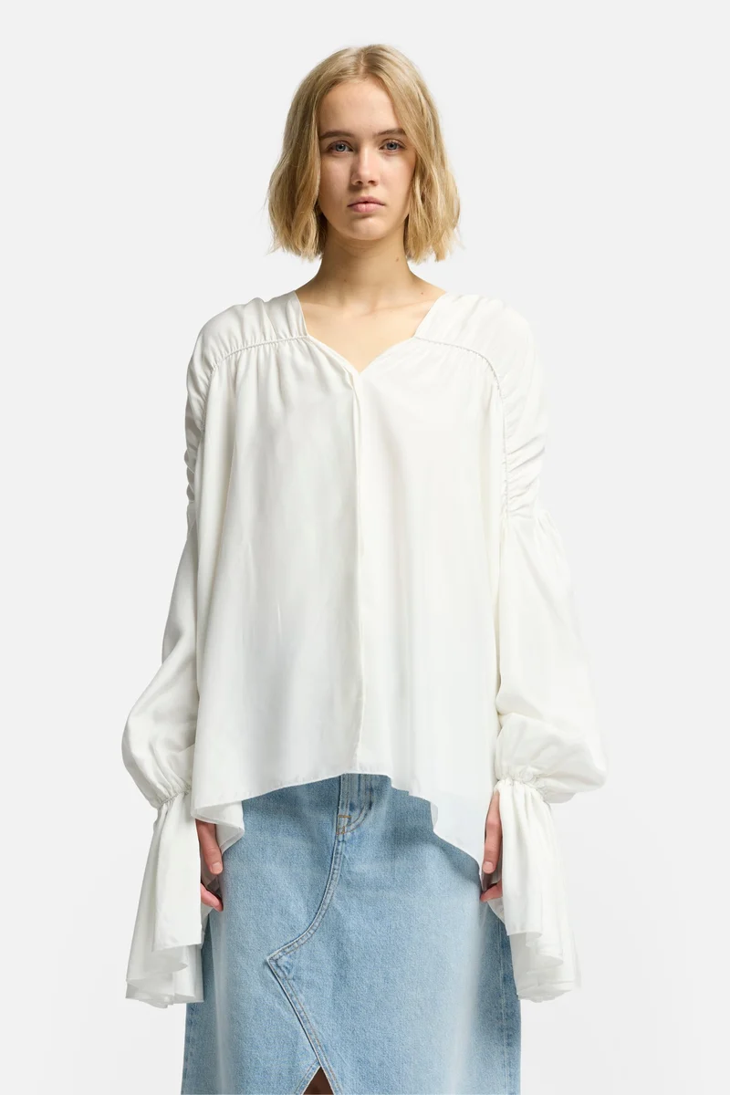 Silk Blend Ariel Shirt in White