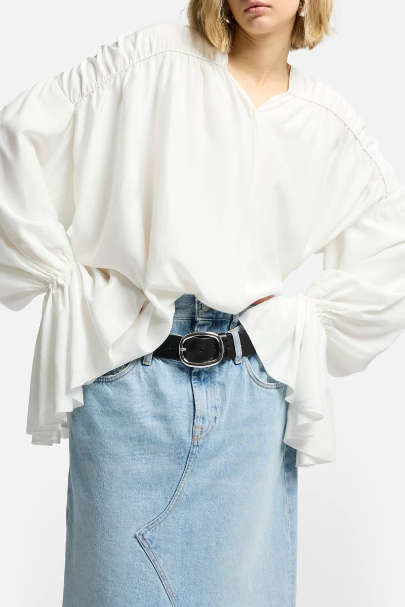 Silk Blend Ariel Shirt in White