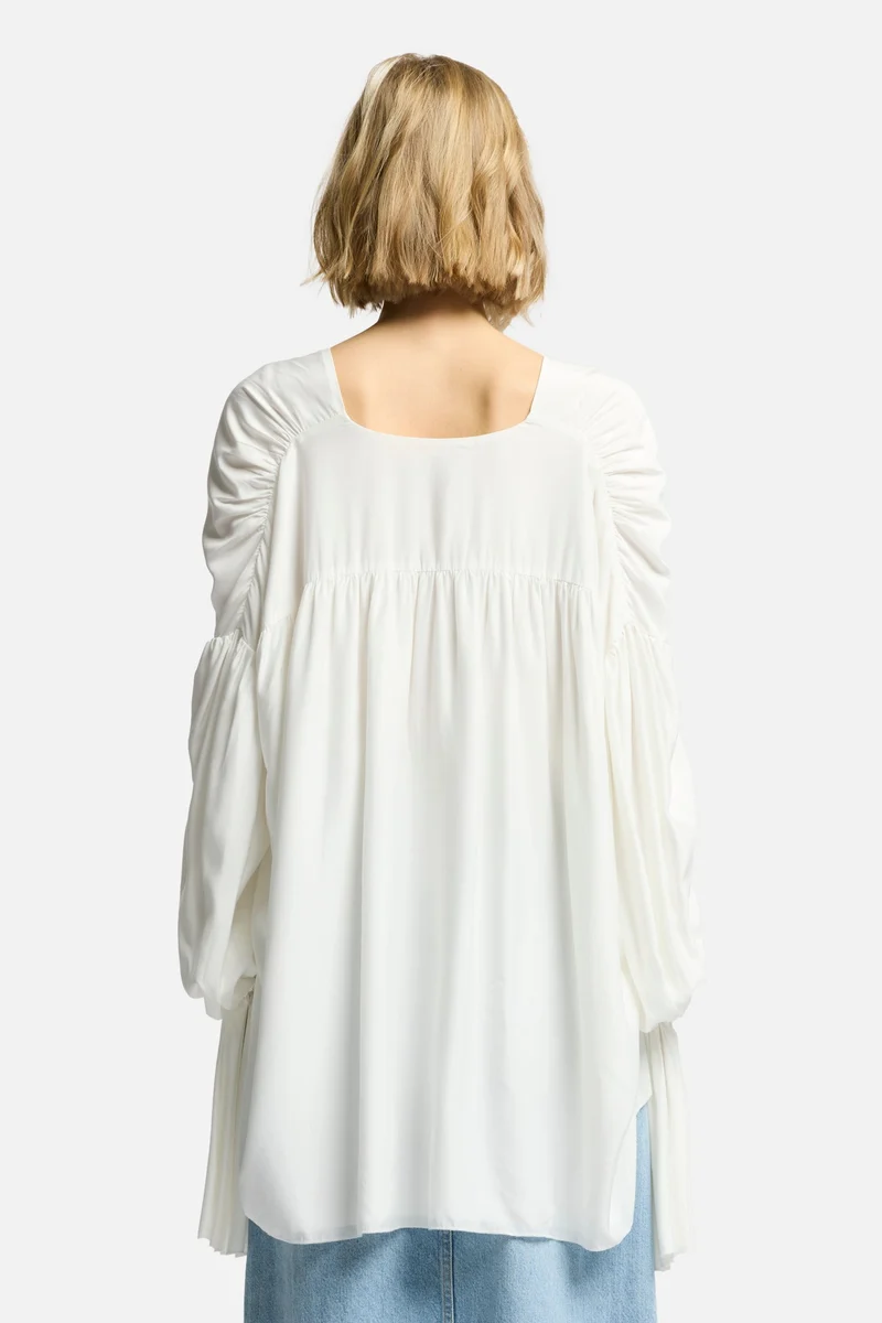Silk Blend Ariel Shirt in White