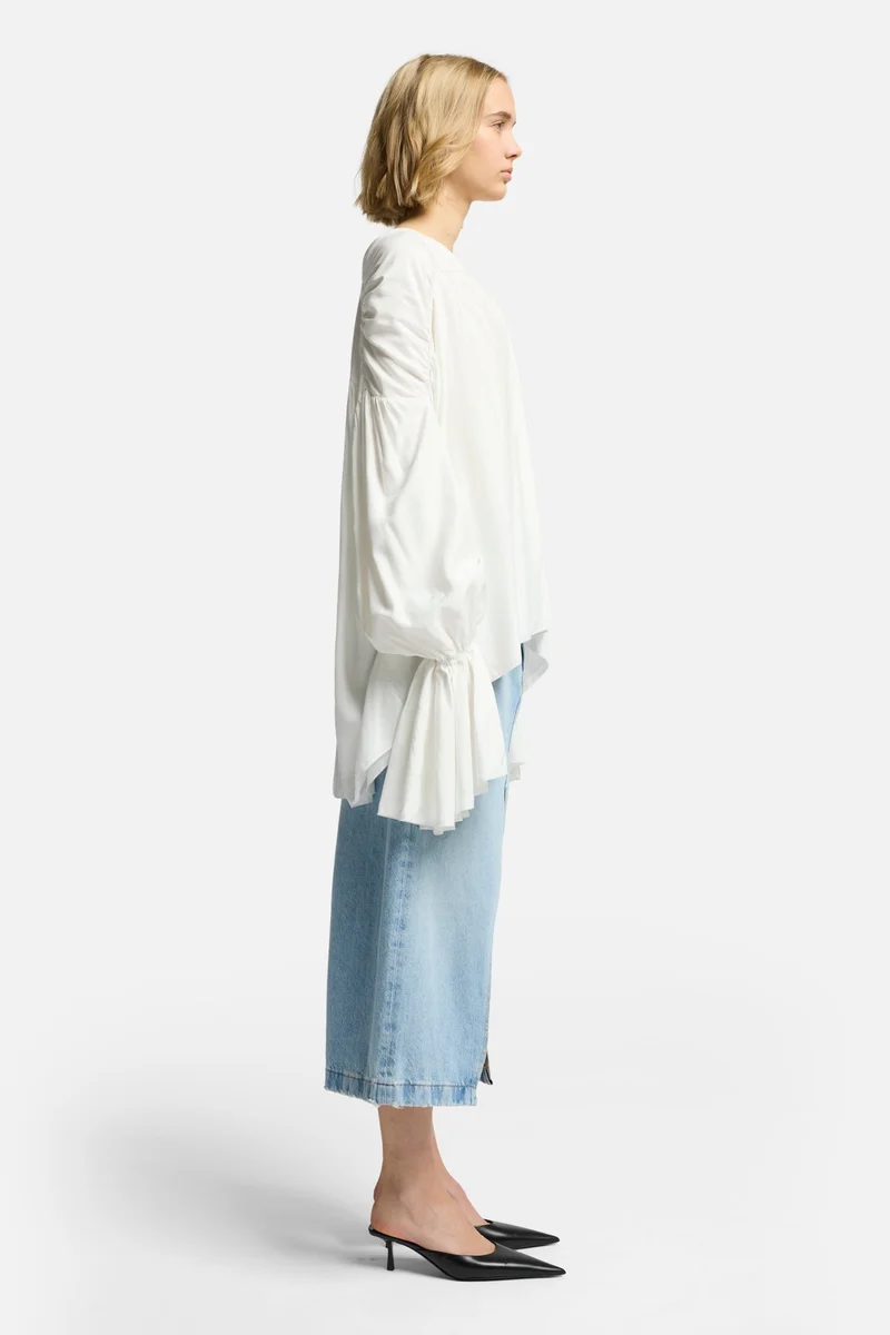 Silk Blend Ariel Shirt in White