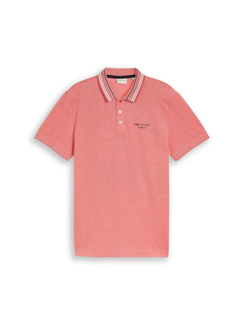 contrast polo, orange red