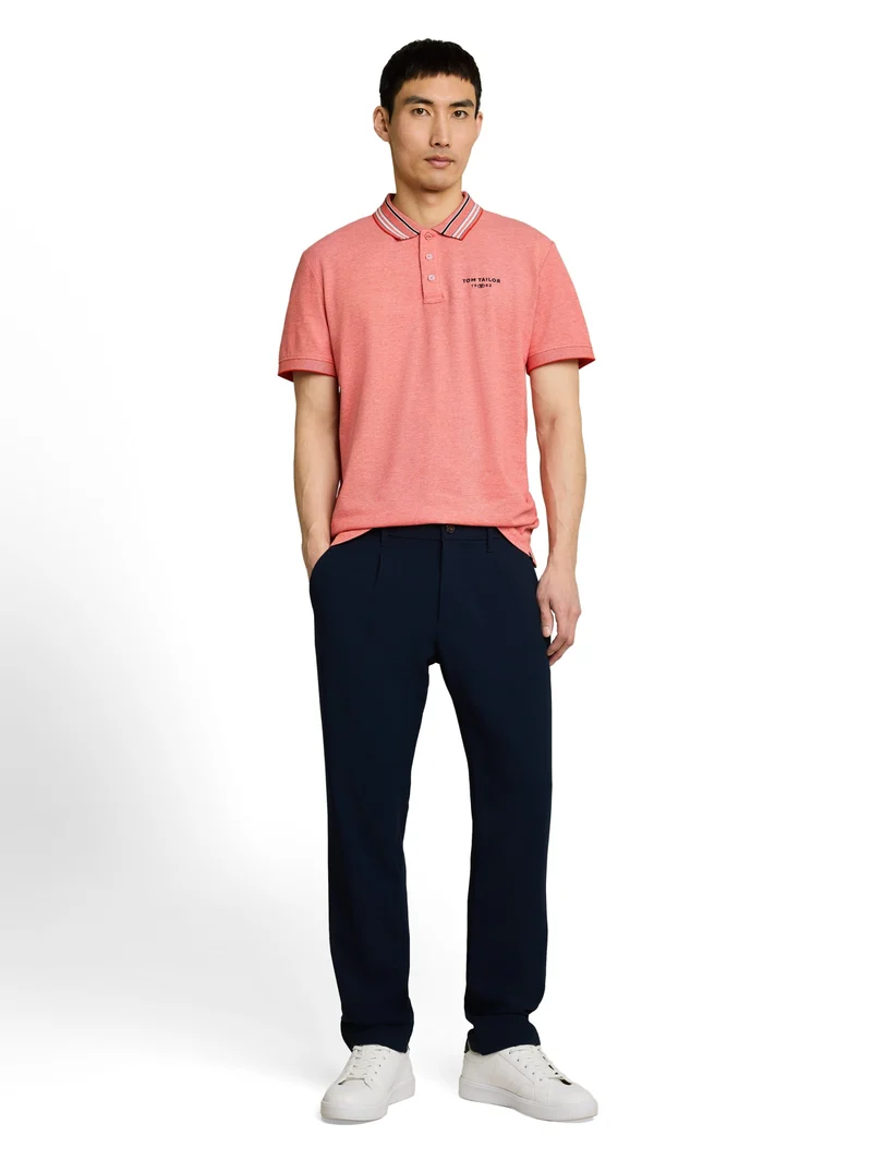 contrast polo, orange red
