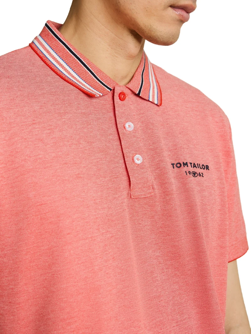 contrast polo, orange red