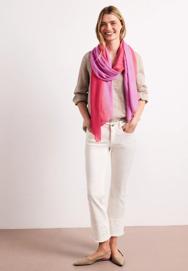 Transparent Grid Longscarf, salsa red