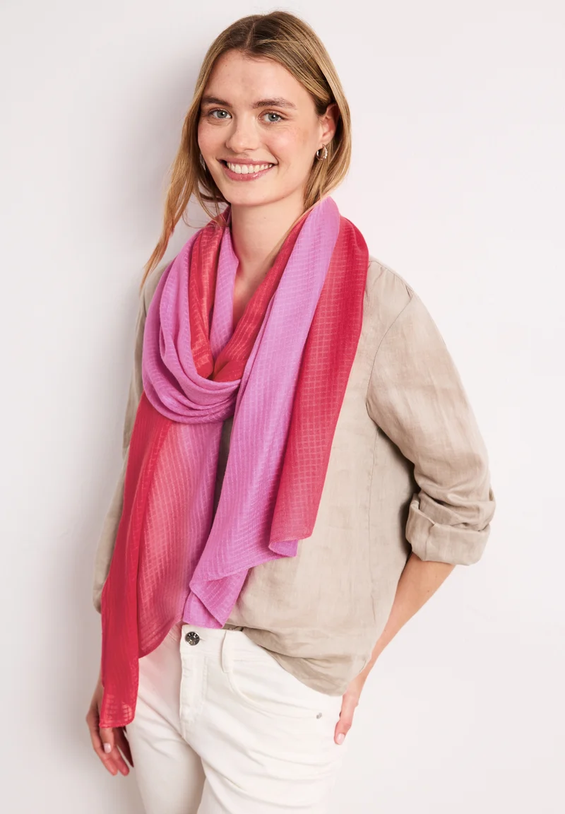 Transparent Grid Longscarf, salsa red
