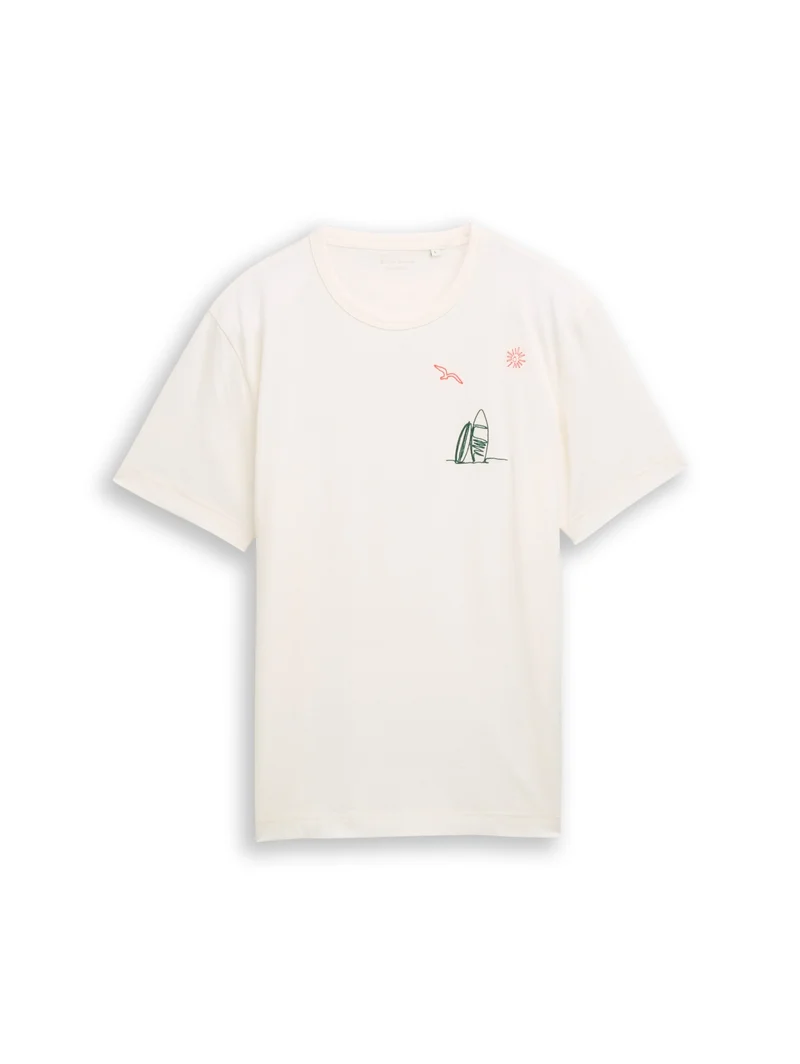 detailed t-shirt, Gardenia White