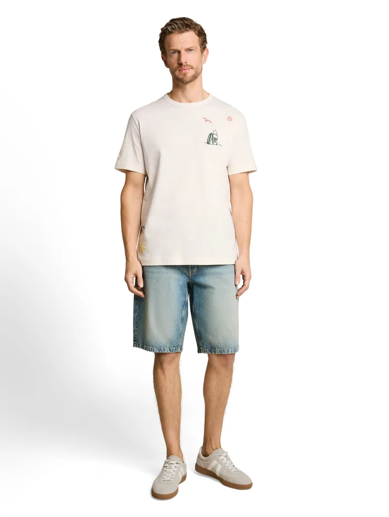 detailed t-shirt, Gardenia White