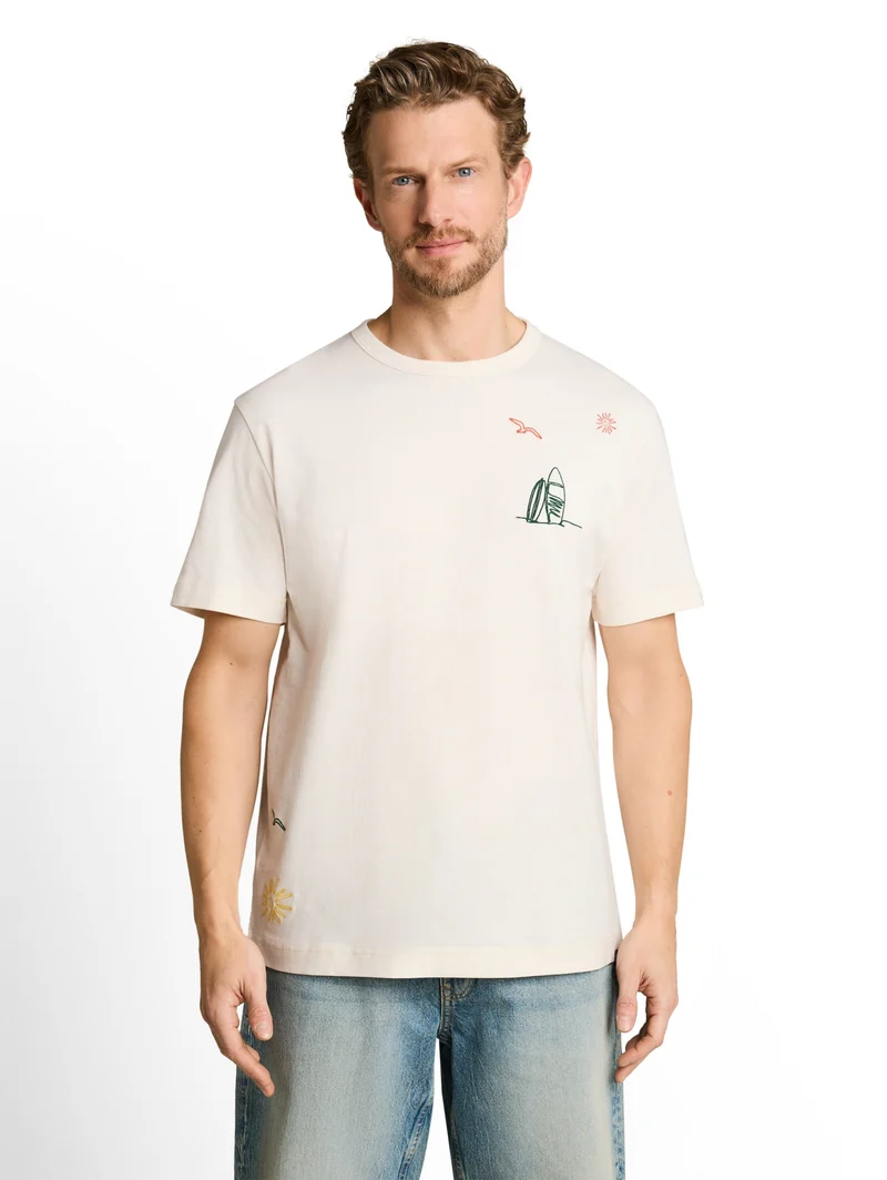 detailed t-shirt, Gardenia White