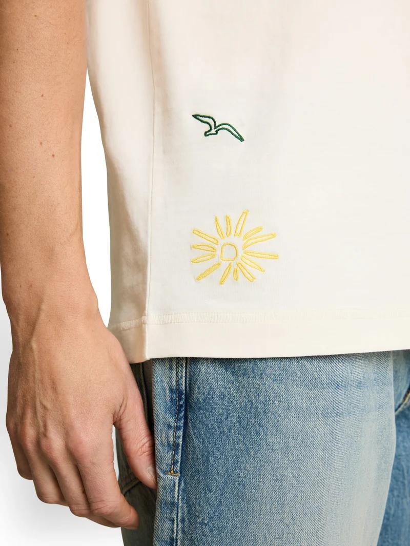 detailed t-shirt, Gardenia White