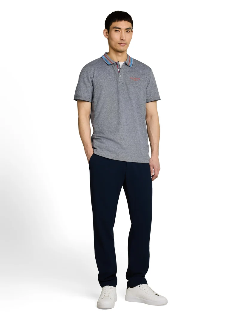 contrast polo, sky captain blue