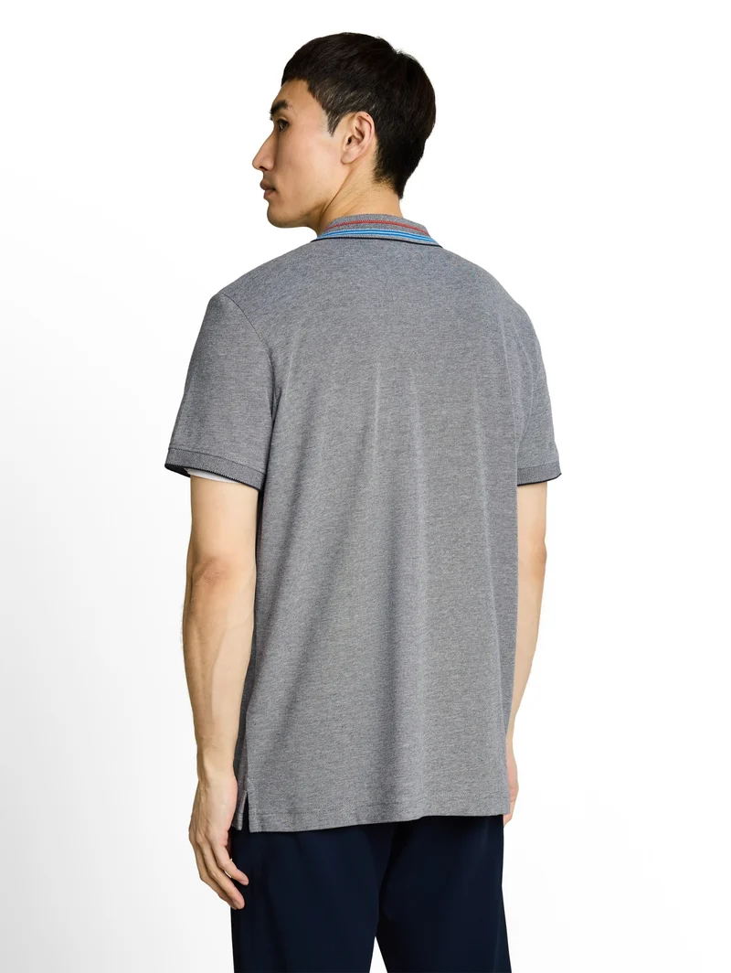contrast polo, sky captain blue