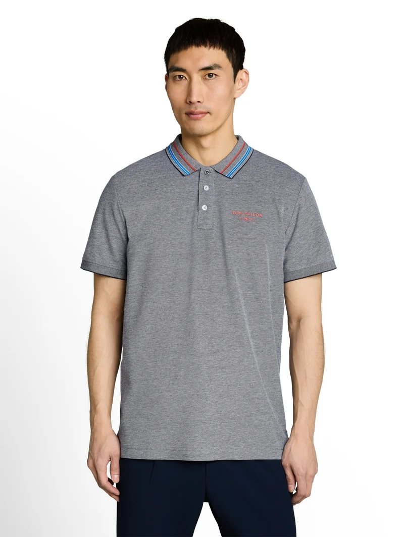 contrast polo, sky captain blue