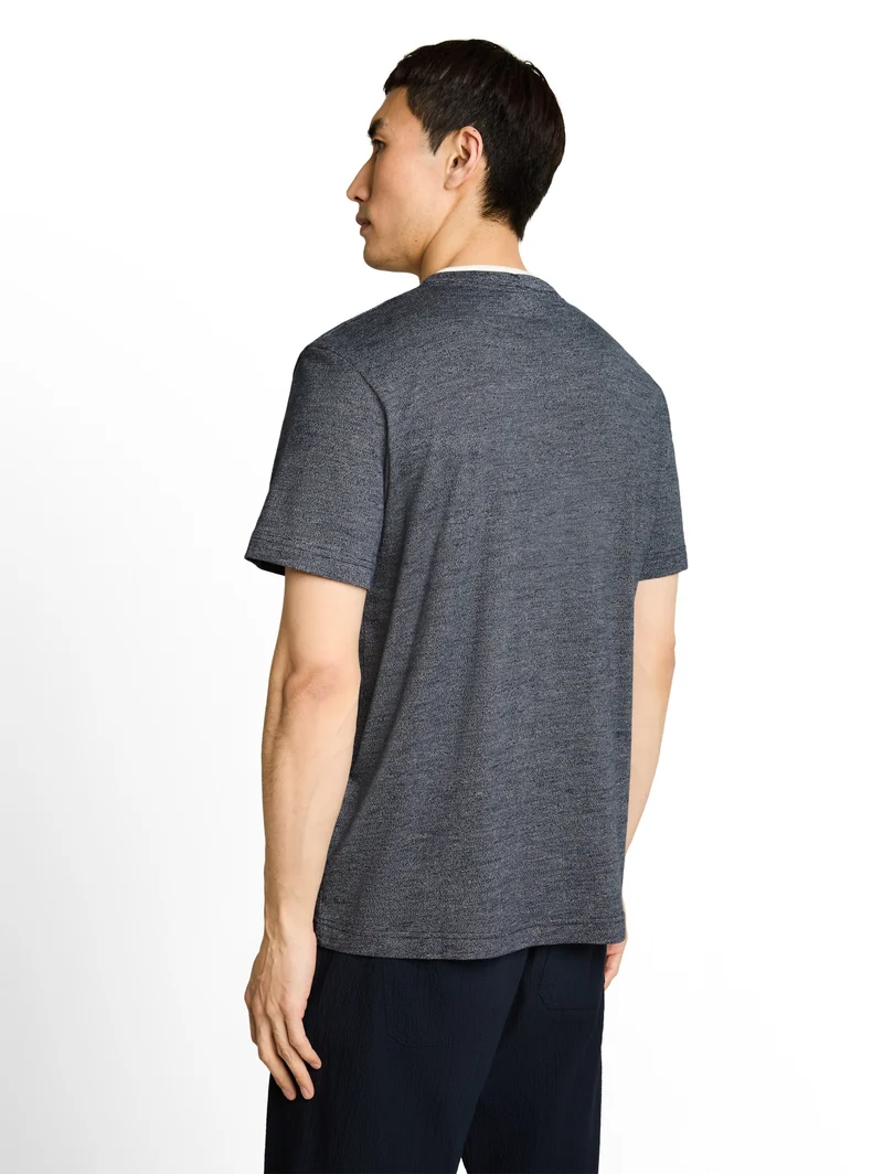 fine striped serafino, navy white fine stripe