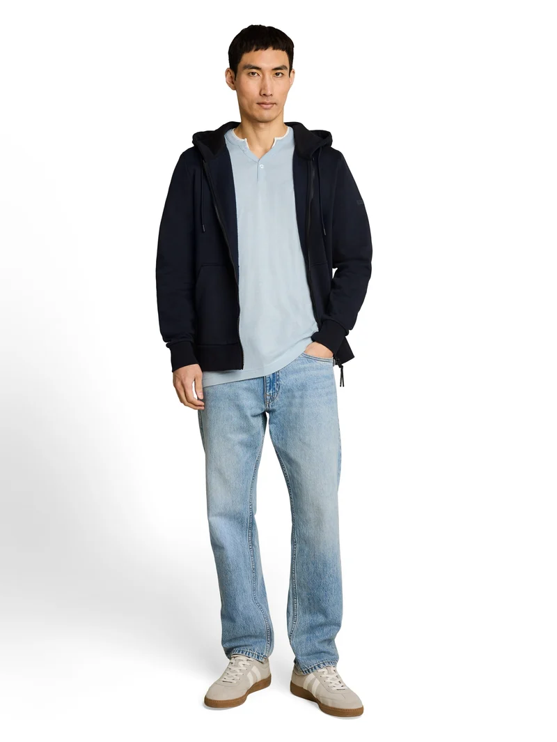 fine striped serafino, light blue fine stripe