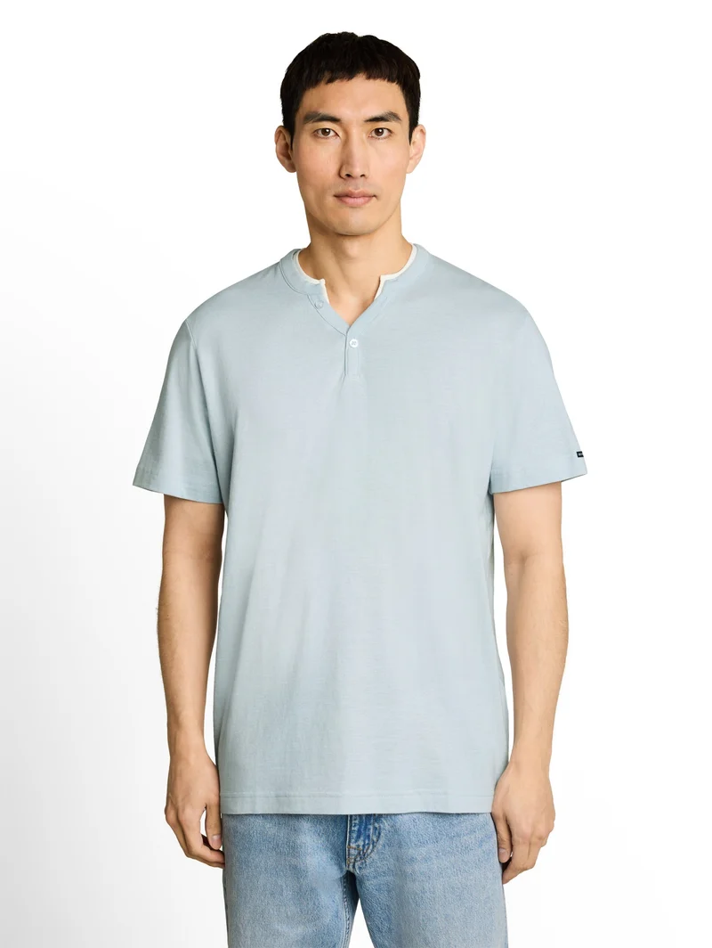fine striped serafino, light blue fine stripe
