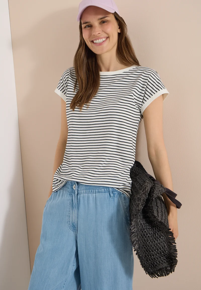 TOS Striped Turn-Up Shirt, palm breeze green