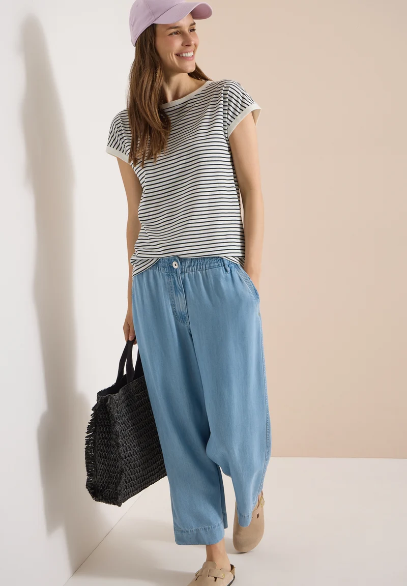 TOS Striped Turn-Up Shirt, palm breeze green
