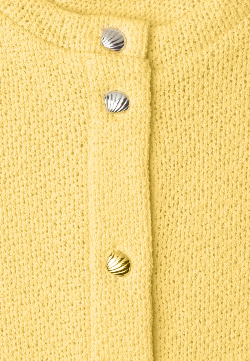 LTD QR Studio_Knit look jacket, snap yellow
