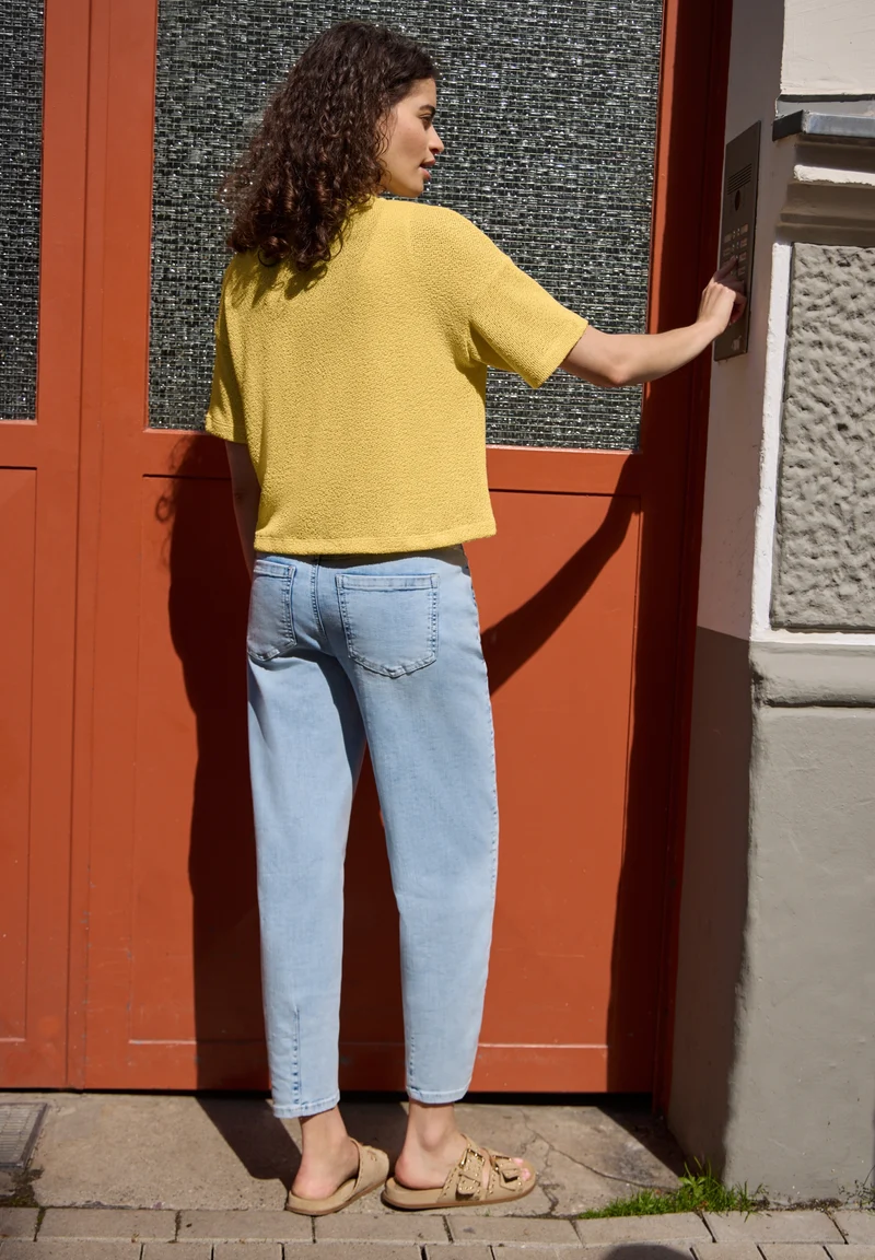 LTD QR Studio_Knit look jacket, snap yellow