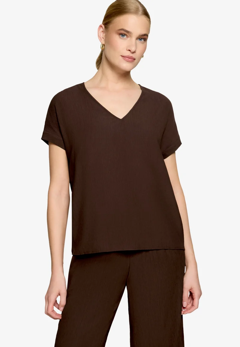 Bluse Kurz ohne Arm, Chocolate Plum