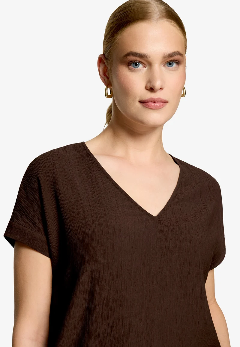 Bluse Kurz ohne Arm, Chocolate Plum