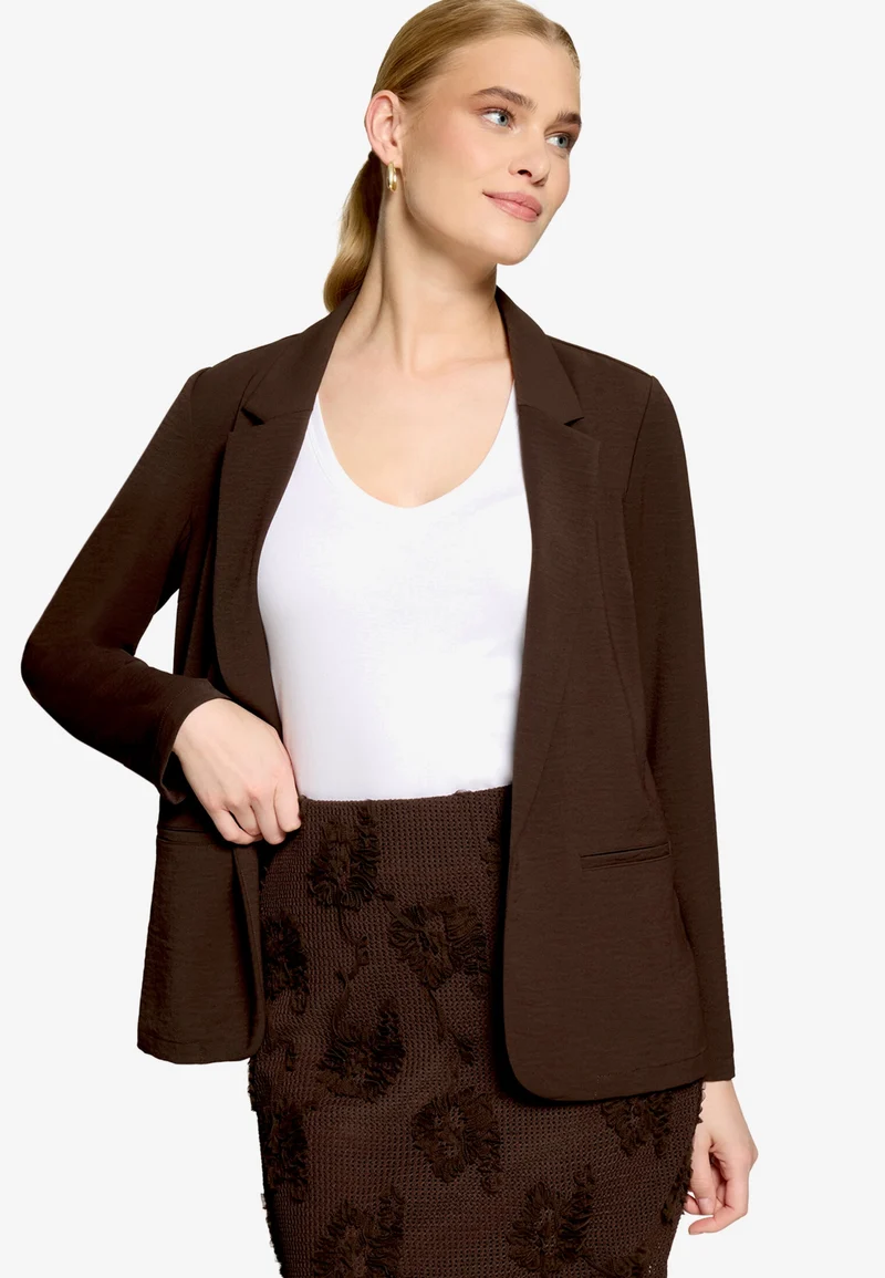 Blazerjacke Lang 3/4 Arm, Chocolate Plum