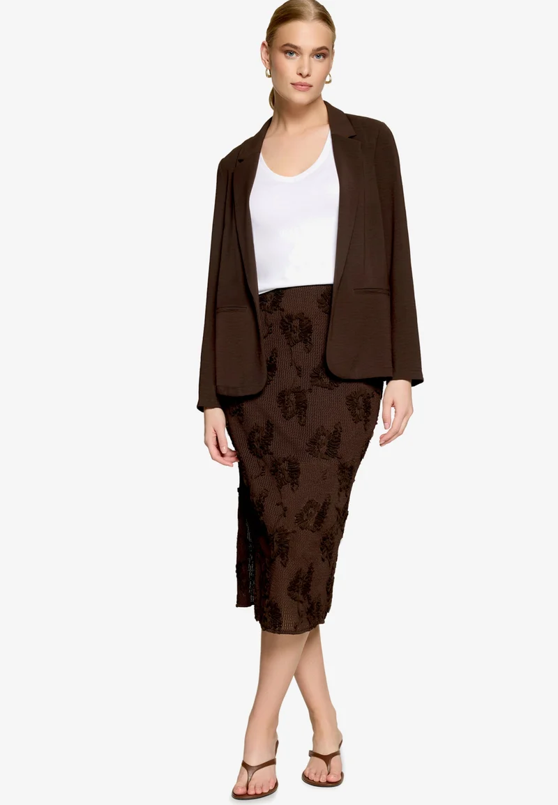 Blazerjacke Lang 3/4 Arm, Chocolate Plum