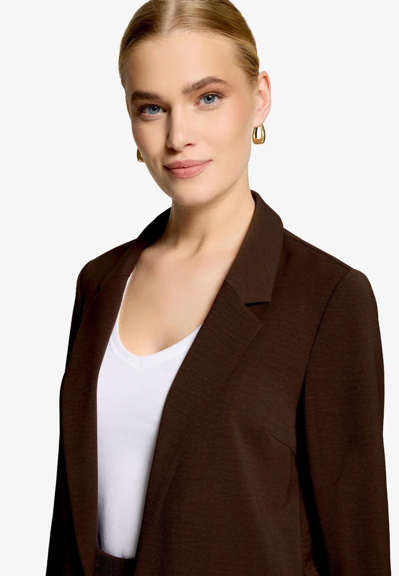 Blazerjacke Lang 3/4 Arm, Chocolate Plum