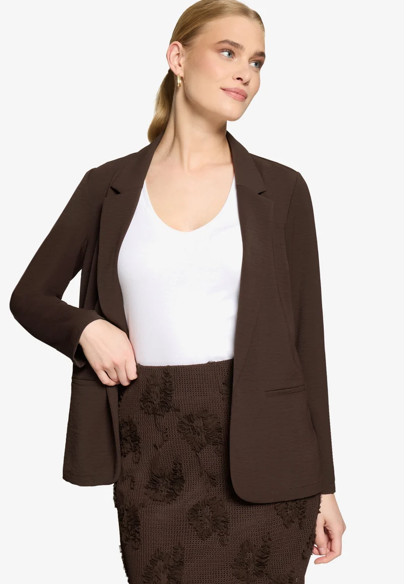Blazerjacke Lang 3/4 Arm, Chocolate Plum