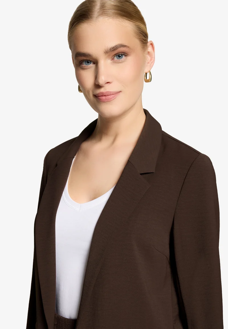 Blazerjacke Lang 3/4 Arm, Chocolate Plum
