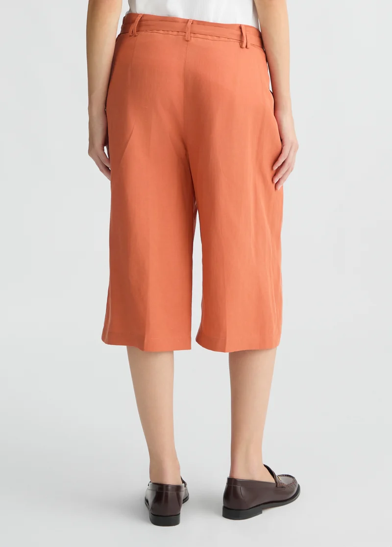 Linen Blend Bermuda Shorts