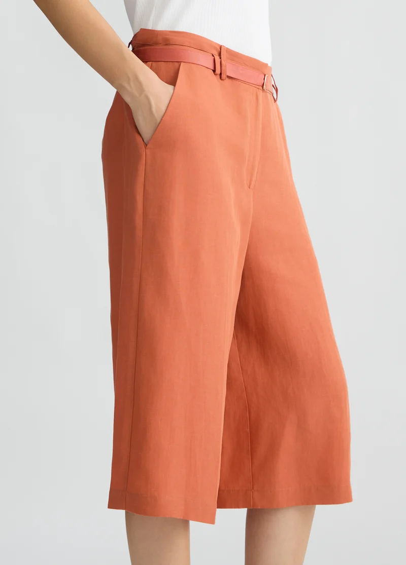Linen Blend Bermuda Shorts