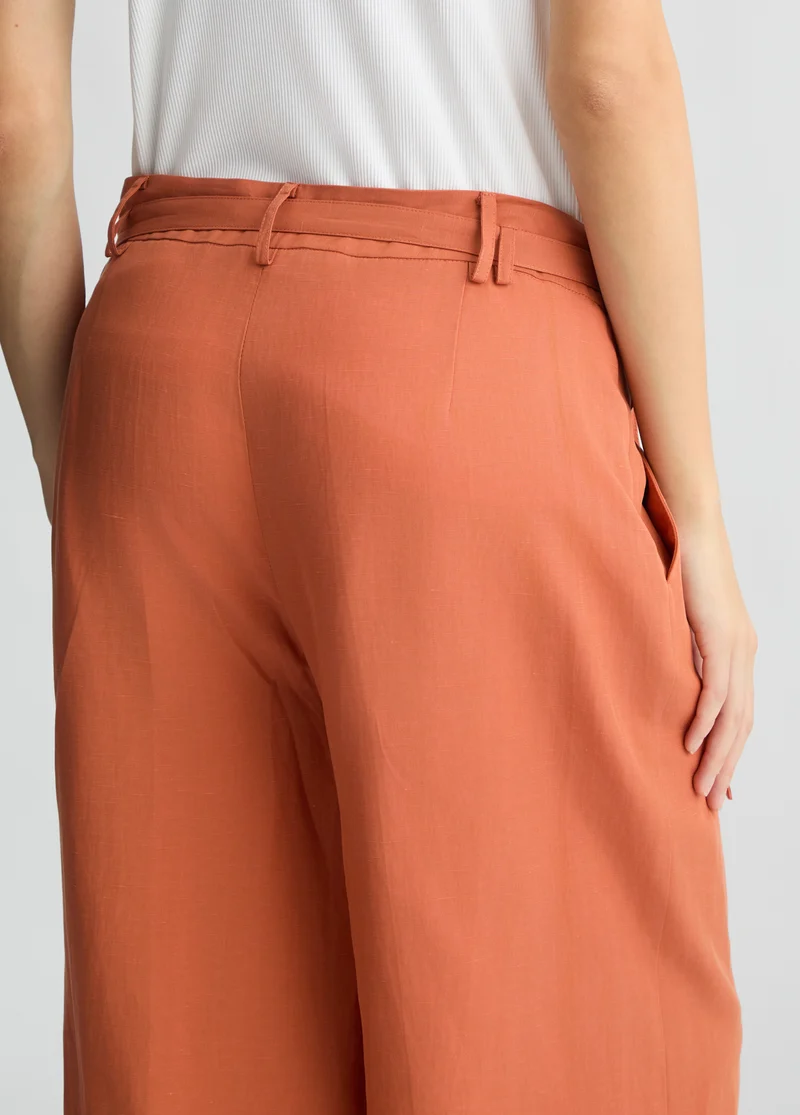 Linen Blend Bermuda Shorts