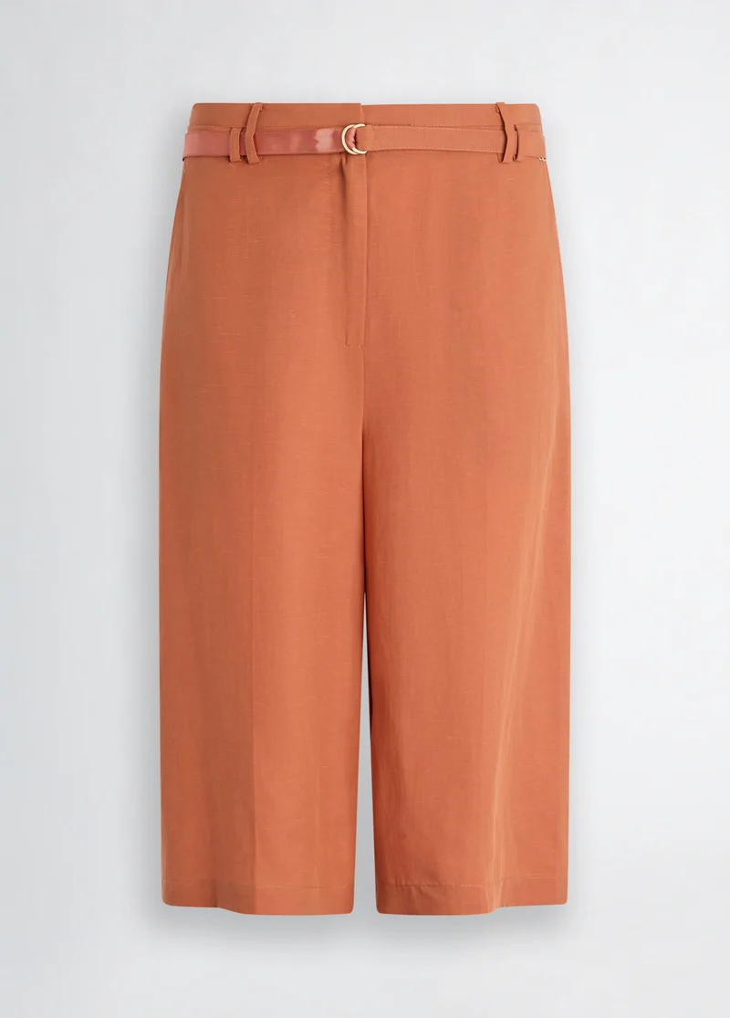 Linen Blend Bermuda Shorts
