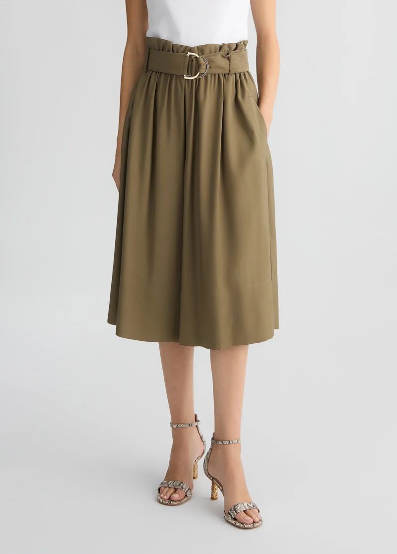 Green Bermuda Shorts with Belt