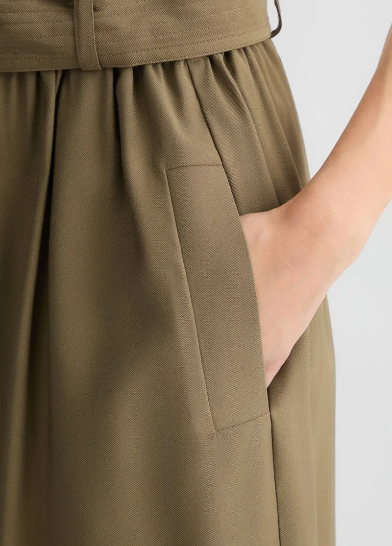 Green Bermuda Shorts with Belt