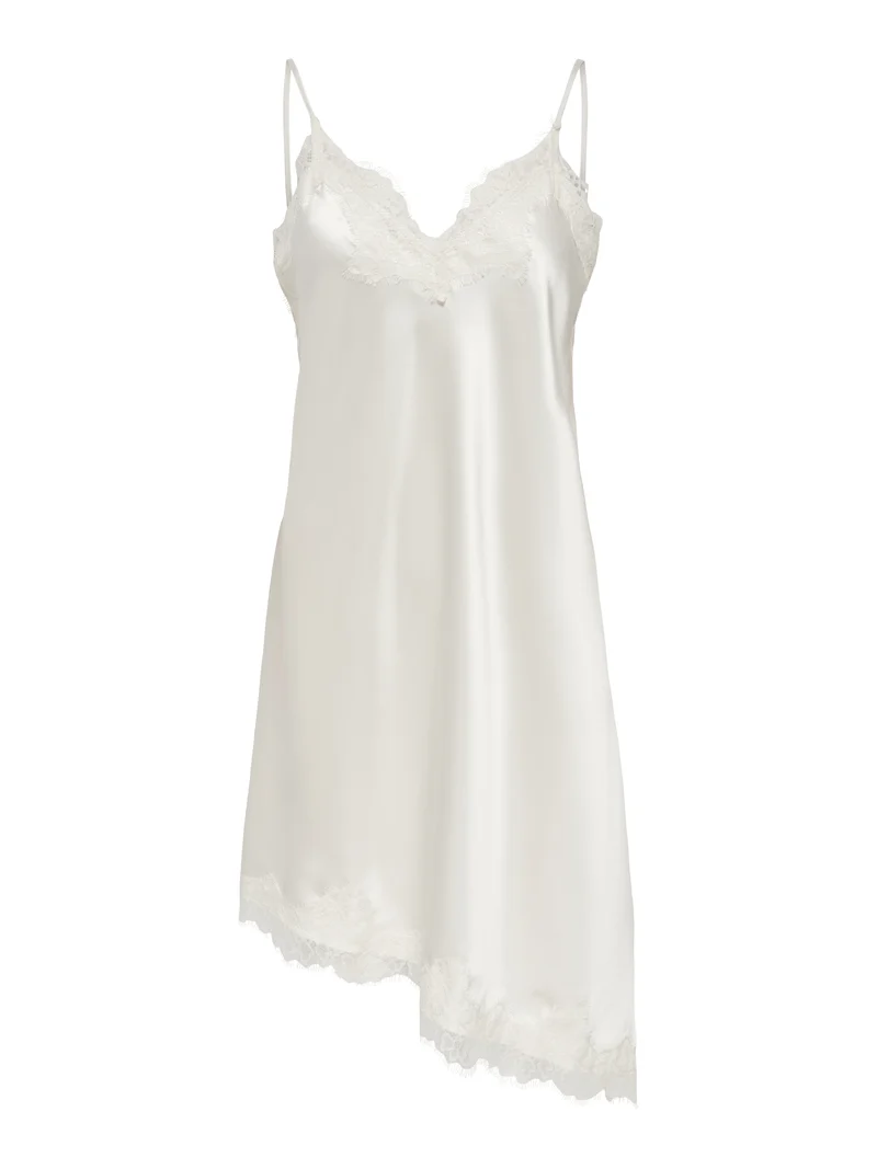 ONLBELLA STRAP SATIN LACE DRESS WVN, Cloud Dancer