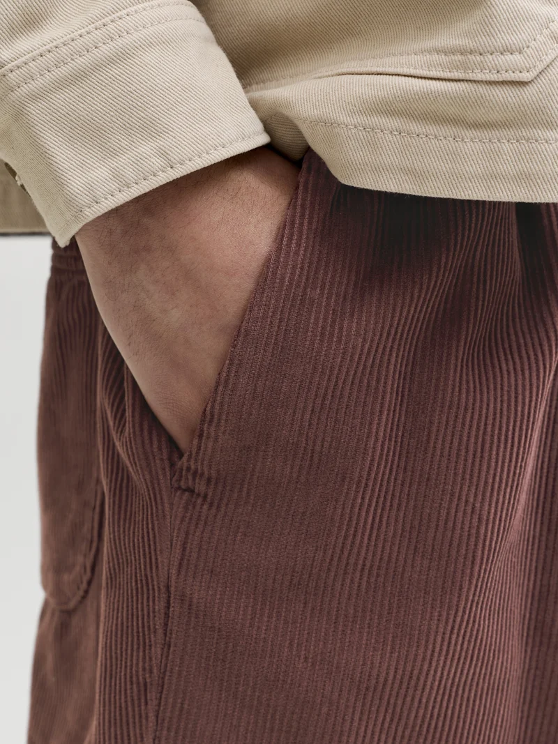 JPSTBILL CORDUROY JOGGER SHORTS REG, Bitter Chocolate