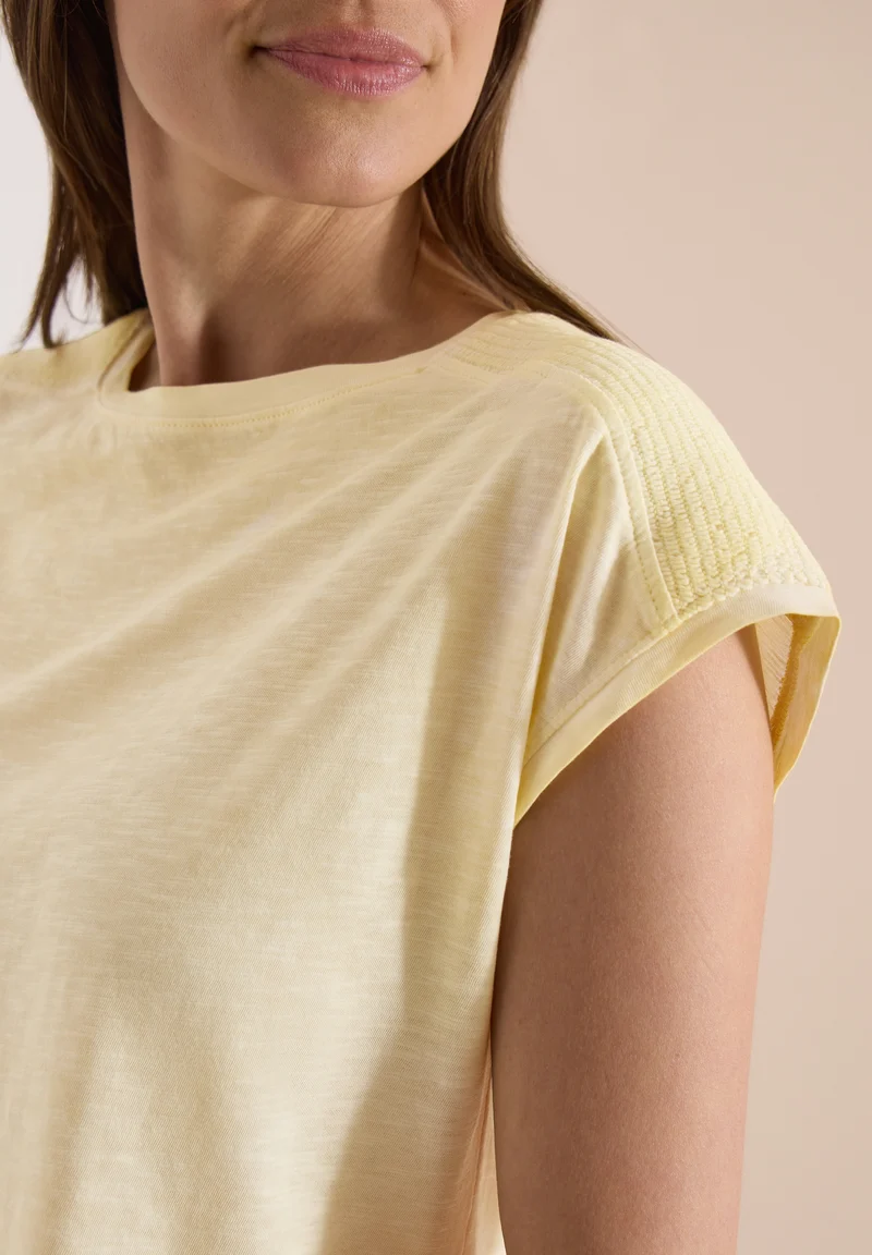 NOS GMD Shoulder Gathering Shi, buttermilk yellow