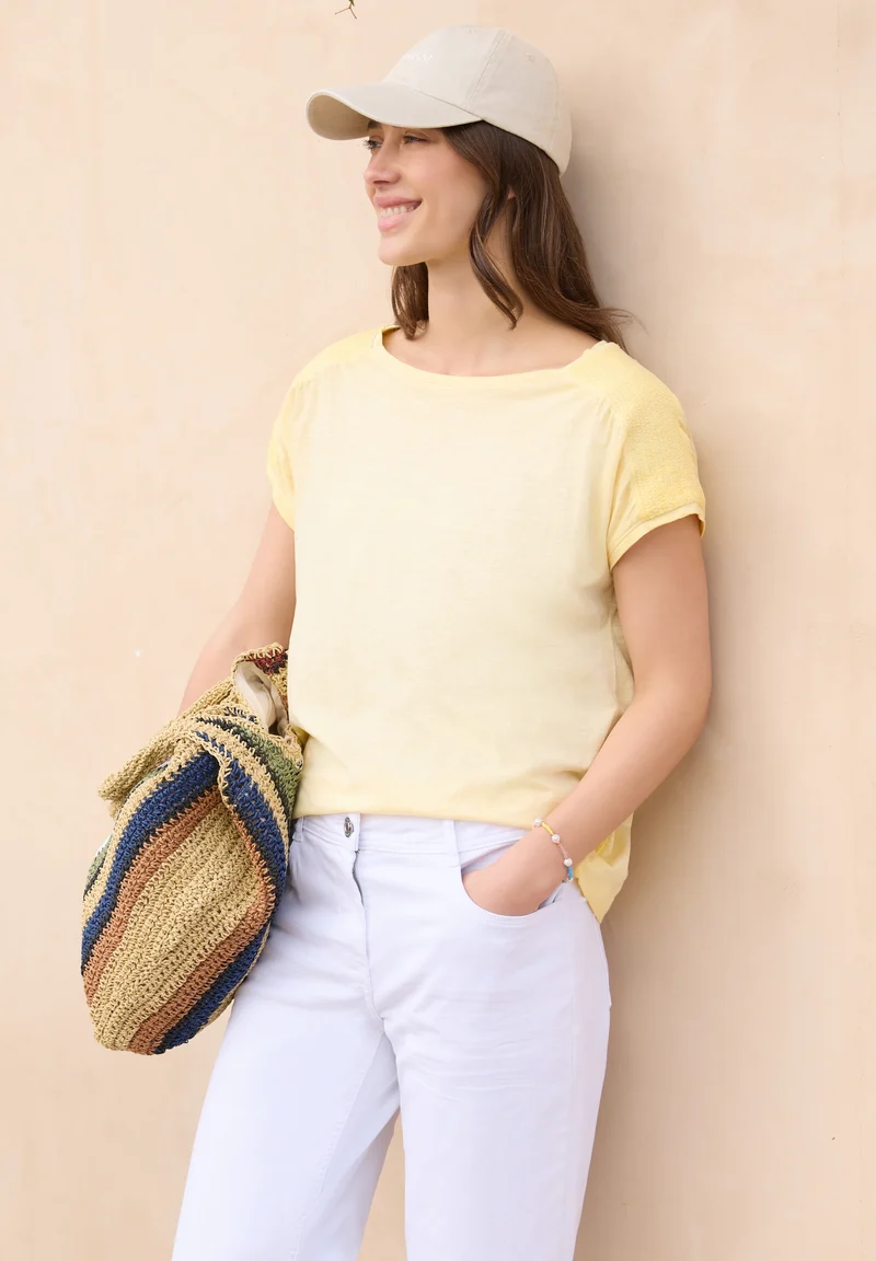 NOS GMD Shoulder Gathering Shi, buttermilk yellow