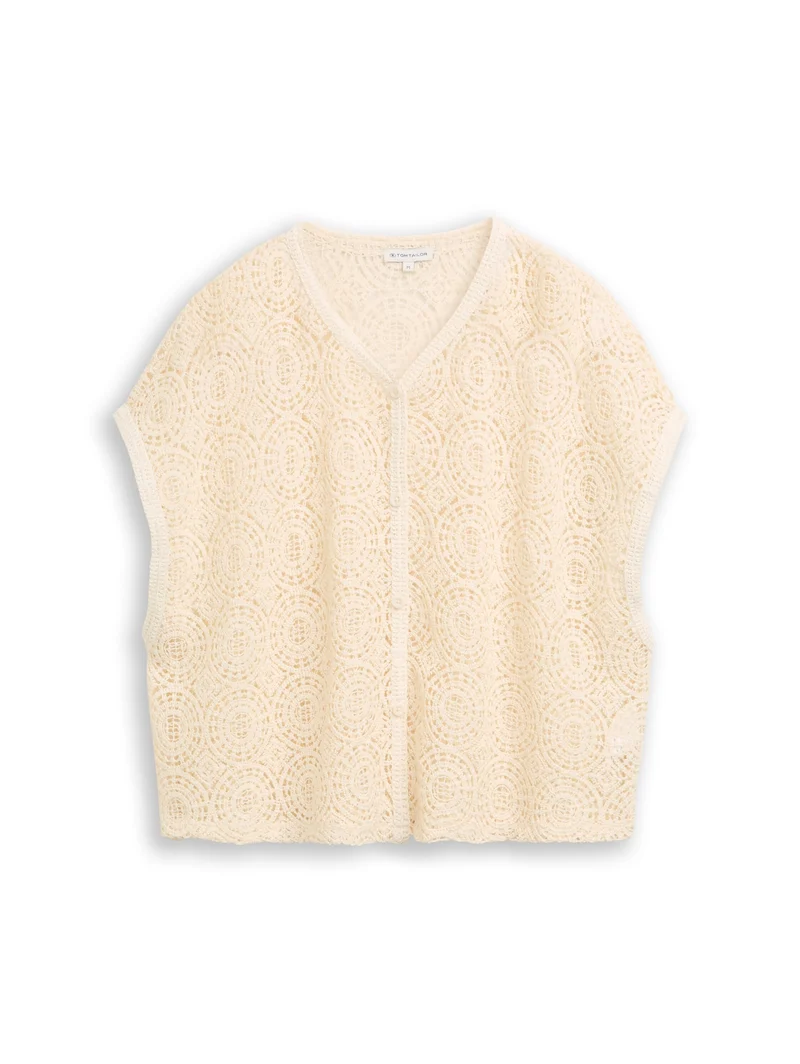 T-Shirt vest buttoned, Dove White