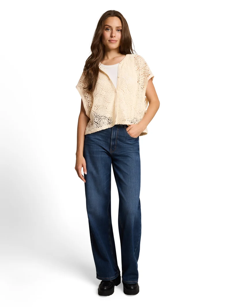 T-Shirt vest buttoned, Dove White