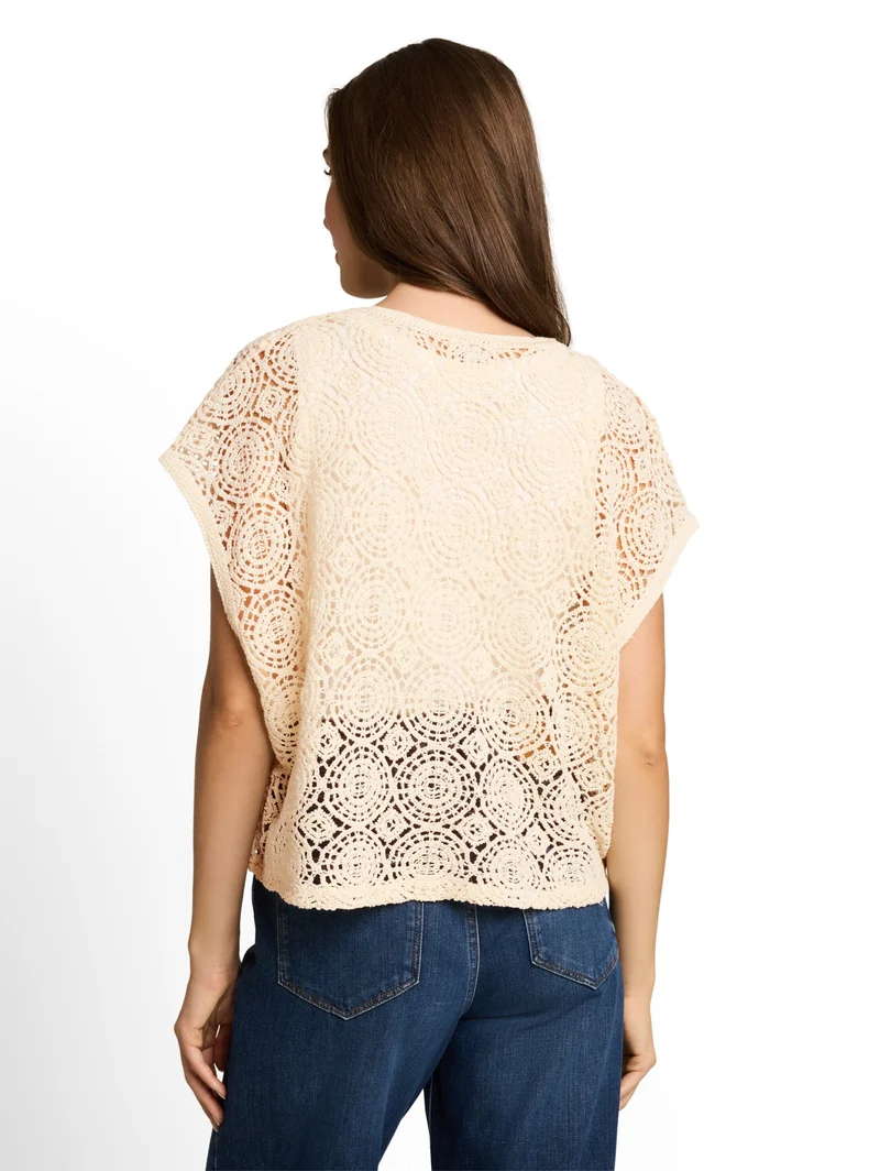 T-Shirt vest buttoned, Dove White