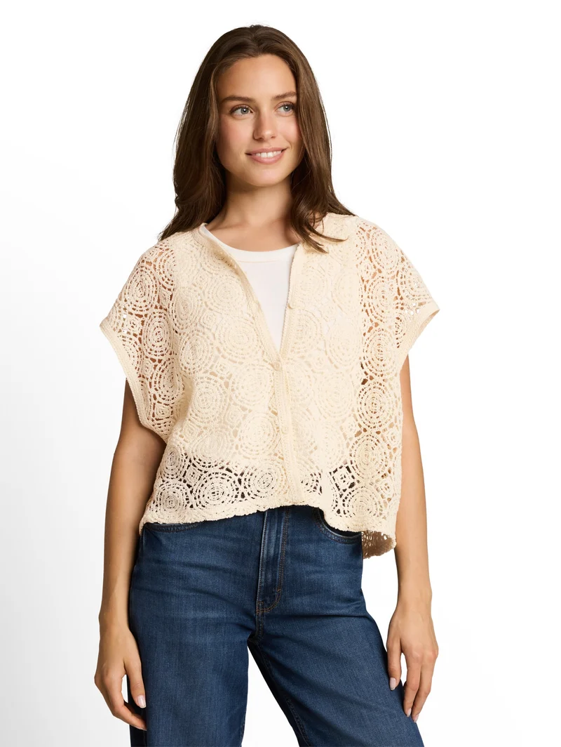 T-Shirt vest buttoned, Dove White