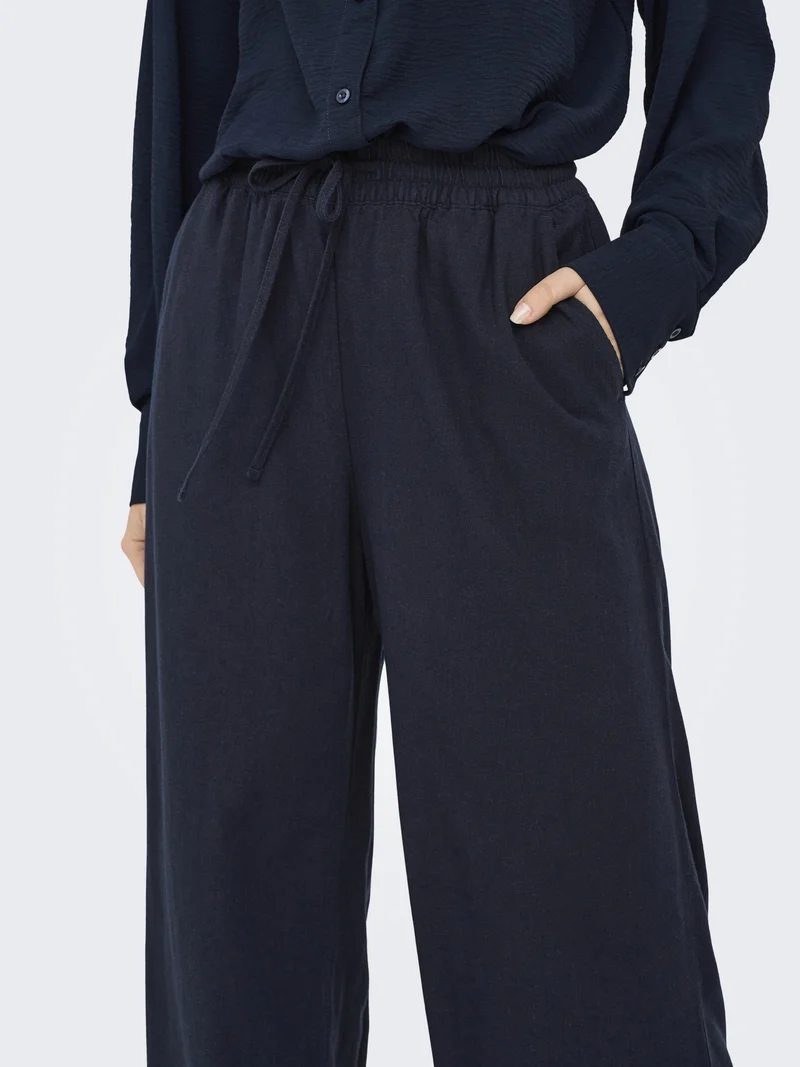 JDYSAY HW LINEN WIDE PANT WVN NOOS, Sky Captain