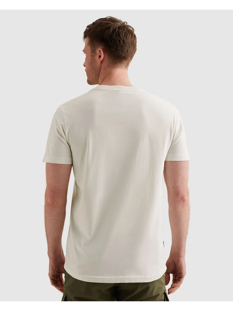 Short sleeve r-neck single jersey, Egret