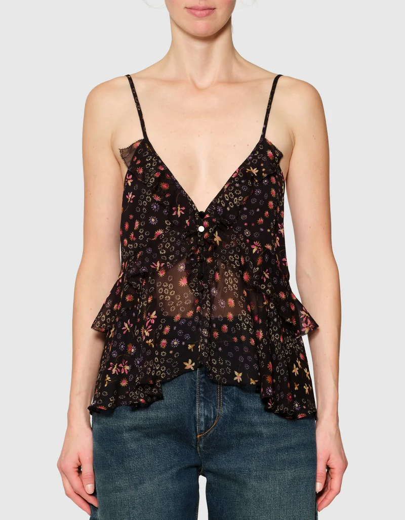 Gemustertes Chiffon-Top Briara
