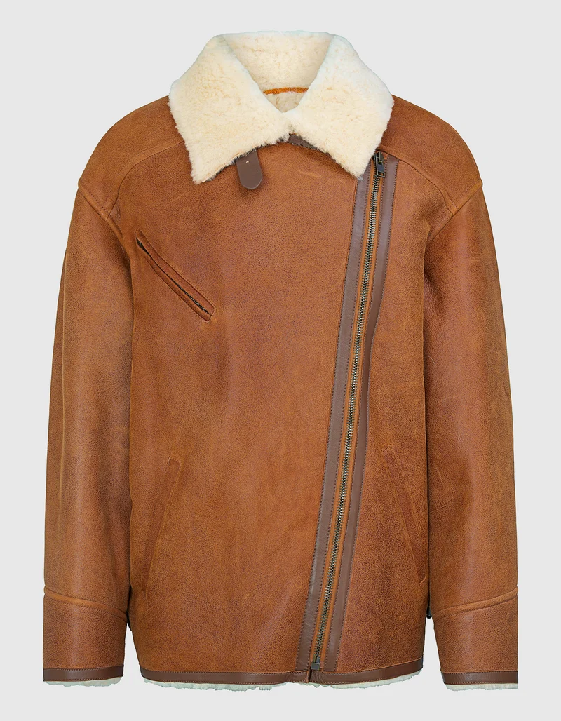 Lammleder-Shearling-Jacke Adelina