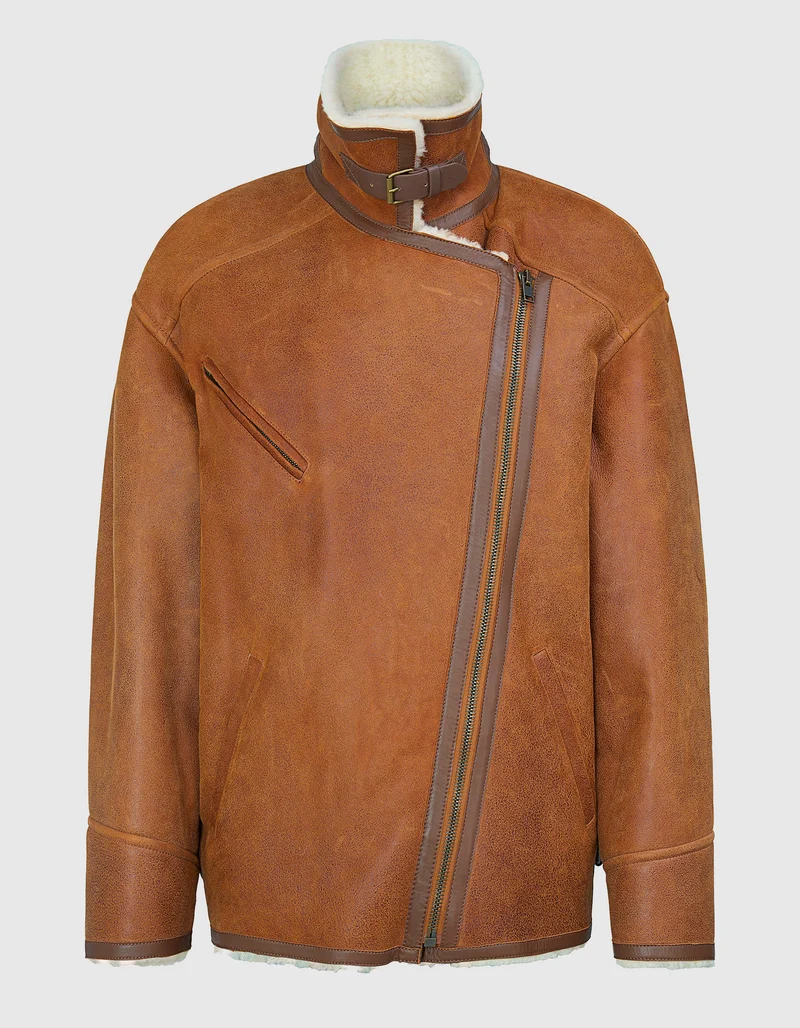 Lammleder-Shearling-Jacke Adelina