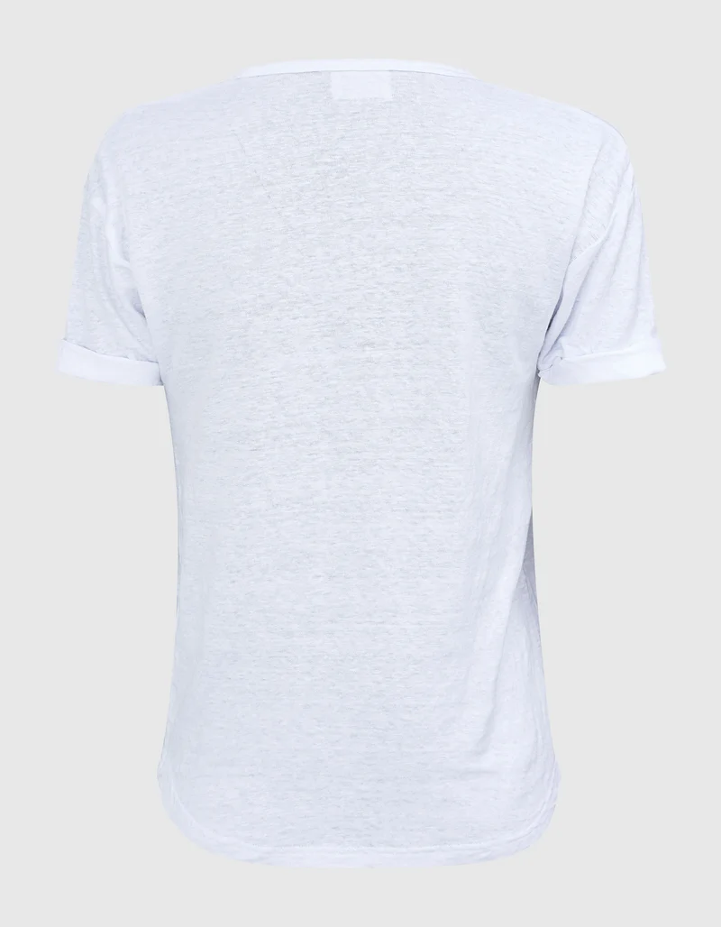 Leinen T-Shirt Koldia mit Logo-Flockprint